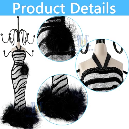 2 PCS Set Jewlery Display Shoe Ring Holder - Mannequin Necklace Display Bracelet Orgaziner (Black) - color: Black