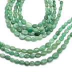 Stone2wear Natural Emerald Beads Smooth Oval 5x4mm-10x8mm | Genuine Green Gemstone 13" Strand | May Birthstone Jewelry Making Supplies DIY Necklace Bracelet