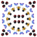 Pandahall 50Pcs Red Ladybug Bees Butterfly Lampwork Glass Beads Set Assorted Handmade Animal Insect Loose Spacer Beads for DIY Jewelry Bracelet Necklace Making (Hole: 1-2mm)