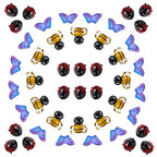 Pandahall 50Pcs Red Ladybug Bees Butterfly Lampwork Glass Beads Set Assorted Handmade Animal Insect Loose Spacer Beads for DIY Jewelry Bracelet Necklace Making (Hole: 1-2mm)