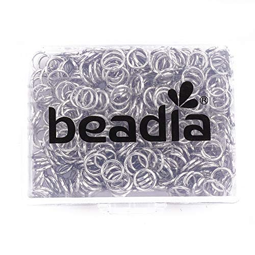 BEADIA Open Jump Rings Platinum 0.8x6mm 500pcs for DIY Jewelry Making Supplies - color: Platinum, size: 0.8*6mm