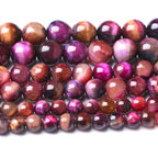 Natural Starry Sky Rose Pink Tiger Eyesr Stone Beads for Jewelry Making DIY Bracelet Necklace Jewelry Making 1 Strand 15.5inch 35PCS 10MM - color: Starry sky rose pink tiger eyes, size: 10MM
