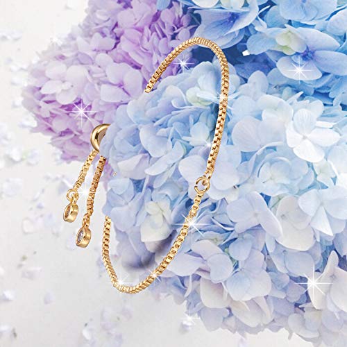 DanLingJewelry 10Pcs 18K Gold Plated Adjustable Slider Bracelet Slider Extender Chains with Cubic Zirconia for Jewelry Making - color: StyleⅢ-10 pcs-Golden