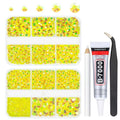 qiipii Lemon Yellow AB Resin Rhinestones for Crafting Citrine Flatback Jelly Stones 2mm 3mm 4mm 5mm 6mm Diamonds Crystals Gems for Face Eyes Makeup Tumblers Bottles DIY Crafts Clothes Shoes Phones - color: Lenmon Yellow AB