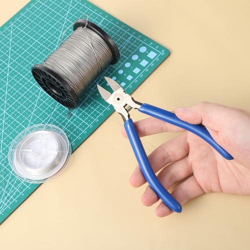 6 Inch Wire Flush Cutter Heavy Duty Wires Cutters with Non-Slip Handle Spring Loaded Side Cutter Wire Cutters for Crafting for Jewelry Making Crafts Electronics Zip Ties DIY Models