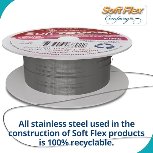 Soft Flex 21 Strand Stringing Wire - Flexible Braided - Fine 0.14 Diameter - Jewelry Making Bead Wire - Satin Silver - style: 100 Feet