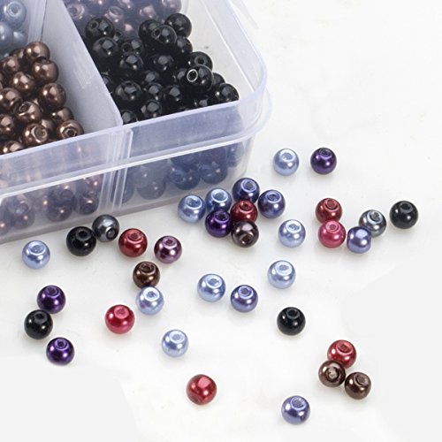 BEADNOVA Satin Pearls Beads for Crafts Tiny Loose Glass Imitation Pearls for Jewelry Making (4mm, 1000pcs, Multi Color) - color: 4mm 1000pcs Mix Lot M04