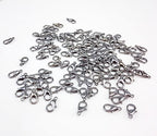 Yueton Curved Lobster Clasps-100pcs 7x12mm Lobster Claw Clasps DIY Jewelry Fastener Hook, Necklace DIY Fasteners (Gun Black) - color: Gun Black