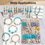 600+Pcs Ocean Beads for Bracelets Making Kit, Acrylic Boho Ocean Beach Seashell Bead Starfish Turtle Conch Charms Summer Sea Dangle Pendant for Earring Necklace Gift Anklet DIY Craft Jewelry Making - color: Beige+Sea Blue