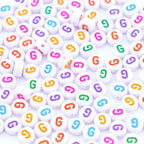 300Pcs Colorfed Letter Beads G 4X7mm Individual Round Alphabet Beads for Friendship Jewelry Making - color: Round - G
