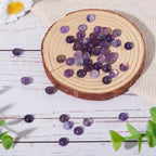 Crafans 50Pcs 6mm Half Round Gemstone Cabochons Natural Amethyst Flat Back Stone Cabochons Domes No Hole Healing Power Stone Chakra Crystal Beads for Jewelry Making - color: Amethyst, size: 6mm