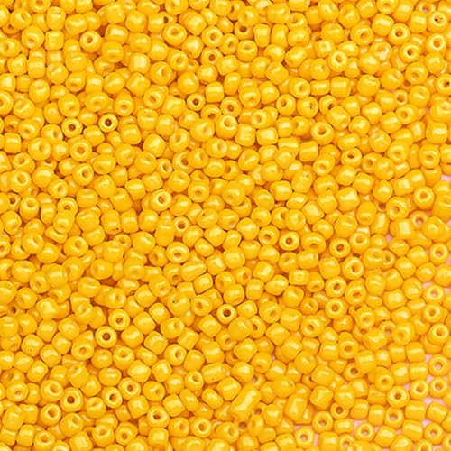 5000pcs Glass Seed Beads, 3mm 8/0 Small Individual Color Seed Beads Mini Pony Bulk for DIY Bracelet Necklaces Wrist Jewelry Making, Orange-Yellow - color: Orange-Yellow