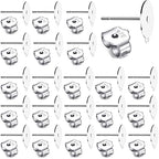 100Pcs 925 Sterling Silver Earrings Posts Flat Pad Ear Stud Hypoallergenic Blank Earring Pins with Loop and 925 Sterling Silver Earring Backs for Jewelry DIY Making Findings