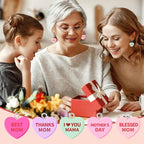 Augshy 64 Pcs Mother's Day Charms Resin Heart Charm Beads Love Mama Ornament Blessed Mom Pendant for DIY Bracelet Necklace Jewelry Making - style: Mother's Day Style