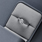 Blue Round Corner PU Leather Proposal Ring Box Jewelry Ring Gift Box Jewelry Packaging Box - color: Ring box