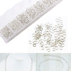 EuTengHao 1504pcs Jewelry Repair Tools Kit with Jewelry Pliers, Jump Rings Opener, Tweezers, Lobster Clasps, Bright Silver - color: Bright Silver