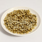 1200pcs 4×7mm Alphabet Beads Gold Round Acrylic Black Letter Beads, for Bracelets and Jewelry Making - color: style 13, size: 4×7mm(Round)