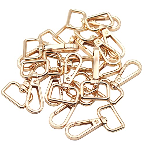 JWBIZ 16 Pcs D Ring Swivel Lobster Claw Clasp, Push Gate Snap Hooks Trigger Clips (Gold, 3/4 inch) - color: Gold, size: 3/4 inch