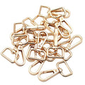 JWBIZ 16 Pcs D Ring Swivel Lobster Claw Clasp, Push Gate Snap Hooks Trigger Clips (Gold, 3/4 inch) - color: Gold, size: 3/4 inch
