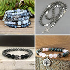 Craftdady 4 Strands Natural Gemstone Beads 6-12mm Undyed Black Labradorite Round Beads Loose Energy Healing Power Stone Beads for DIY Bracelets Necklaces Earrings Jewelry Crafts, About 178pcs - color: Black Labradorite