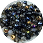 400pcs 4mm Round Crystal Glass Beads Round Faceted Spacer Beads for Jewelry Making Bracelet Earring Necklace Wind Chimes Suncatchers DIY Craft Making Supplies(Black Series) - color: Black Series, size: 4mm