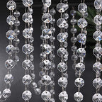 16.5 Feet Hanging Clear 14mm Daimond Acrylic Crystal Garland for Manzanita Tree Centerpiece, Chandelier Bead Lamp Chain, Christmas/Wedding Party Decoration and DIY Craft Jewelry Decoration