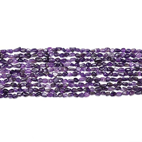 BEADIA Irregular Natural Amethyst Crystal Stone Loose Semi Gemstone Beads for Jewelry Making 5-8mm 38cm - color: Amethyst, size: 5-8mm 38cm
