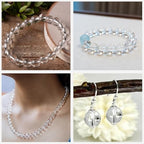 100PCS 8mm Natural Clear Quartz Beads Gemstone Round Loose Beads for Jewelry Making Chakra Crystal Stone Beads for Bracelets Necklace Earrings Making Supplies (100pcs/Strand)