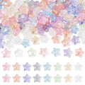 Craftdady 100Pcs Iridescent Star Beads Transparent Acrylic Star with Bowknot Beads Mixed Color Small Star Spacer Bead for Jewelry Bracelet Necklace Making DIY Crafts Hole: 2.8mm - color: Mixed Color, Star&Bowknot