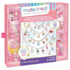 Make It Real: Handful of Charm - 70 pc DIY Jewelry Set, 4 Chain Lengths, Design & Create, Charm Necklace & Bracelet Craft Kit, Girls & Kids Age 8+