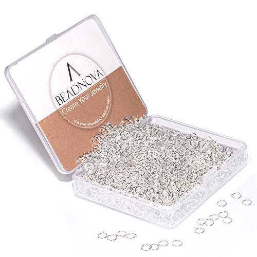 BEADNOVA 5mm Jump Rings for Jewelry Making Silver Open Jump Rings for Earrings and Keychains (1200Pcs) - color: 1200pcs, size: 5mm