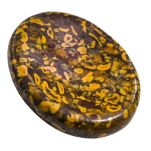 Amazing Gemstone Fruit Jasper Worry Stone Crystals and Healing Stones - Stress Relief Gifts - Piedra Crystal Fidget for Meditation, Relaxation - Unique Stocking Stuffers Birthday Gifts for Women, Men - color: Fruit Jasper