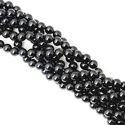 35PCS 10mm Black Smooth Polish Onyx Agate Gemstone Round Loose Beads for Jewelry Making 1 Strand 15" - color: Black Onyx, size: 10mm 35pcs