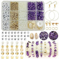 Basigeese Jewelry Making Supplies Kit Natural Stone Beads for Irregular Gemstone Beading with for DIY Craft Bracelet Necklace Earrings for Adults (Amethyst) - color: Amethyst