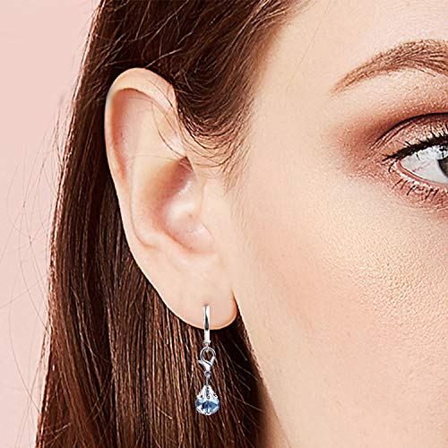 Aylifu Clip on Charms,24 Pieces Crystal Dangle Charms Pendant with Lobster Claw Clasp for Jewellery Making - 12 Colors - color: Silver
