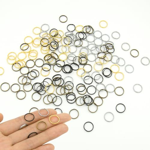 400pcs 12mm Mini Split Jump Ring with Double Loops Small Round Metal Key Rings Connectors for Making Handwork Charms Pendants Key Chains Ornaments DIY Crafts Accessories Mix Colors - color: Mix Colors 12mm 400pcs