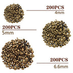 Aylifu 600pcs 3 Sizes Crimp Bead Knot Covers Metal Half Round Open Crimp Beads Covers for DIY Jewelry Making Bead Chain Positioning, Antique Bronze - color: Bronze(0.12/0.15/0.19inch)