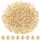 PH PandaHall 600pcs 18K Gold Beads 3mm Beads for Bracelet Making Seamless Smooth Beads Long-Lasting Waist Beads Metal Brass Beads for Bikini Belly Chain Layered Bracelet Satellite Jewelry Making - size: 3mm