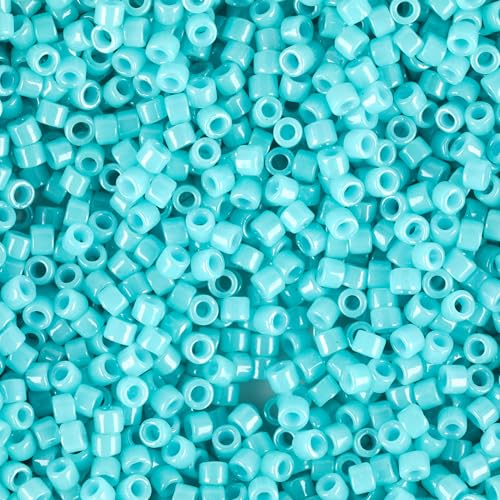 Miyuki Delica Seed Beads – Size 11/0 (1.6 mm), DB0658, Dyed Opaque Turquoise Green, 7.2 g, Approx. 1440 Beads, Made in Japan - color: DB0658 - Dyed Opaque Turquoise Green