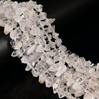 JM Design 6-9x12-15mm Natural Clear Herkimer Diamond Quartz Beads 15.5" Strand for Jewelry Making Craft - size: 6-9x12-15mm
