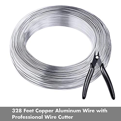 Aluminum Wire, Anezus 18 Gauge 328 FT Metal Wire Bendable Sculpting Aluminum Line 1mm for Crafts Jewelry Making Beading Floral (Silver)