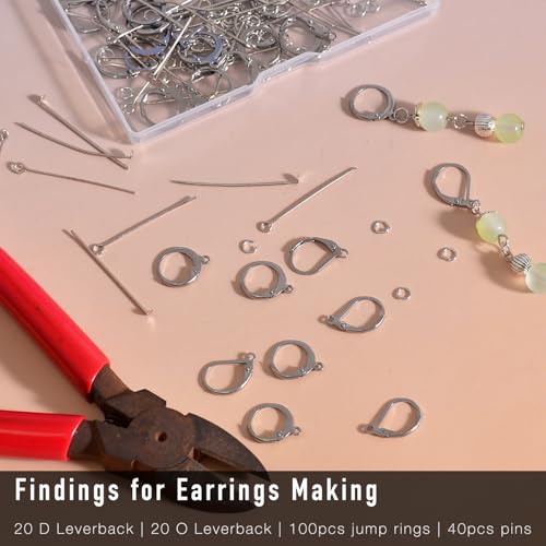 180Pcs No Tarnish Leverback Hooks & Pins for Earring Making, stino Hypoallergenic Stainless Steel Jewerly Findings Supplies, Gold Plated & Silver Set (Silver) - color: Silver