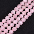 GEM-Inside Natural 8mm Pink Rose Quartz Gemstone Loose Beads Faceted Cambay Crystal Energy Stone Power for Jewelry Making 15" - color: Pink Rose Quartz, size: 8mm