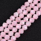 GEM-Inside Natural 8mm Pink Rose Quartz Gemstone Loose Beads Faceted Cambay Crystal Energy Stone Power for Jewelry Making 15" - color: Pink Rose Quartz, size: 8mm