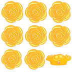 100pcs Rose Flower Beads ABS Plastic Roseflower Shape Spacer Beads Cute Roses Loose Beads Accessories for DIY Friendship Bracelet Necklace Jewelry Making Supplies, Golden Yellow - color: Golden Yellow