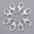 HDSupplies 50 Pieces - Lobster Clasps - Bright Silver Tone - 21x12mm w/ 2mm Hole - color: Bright Silver Tone, size: 21x12mm