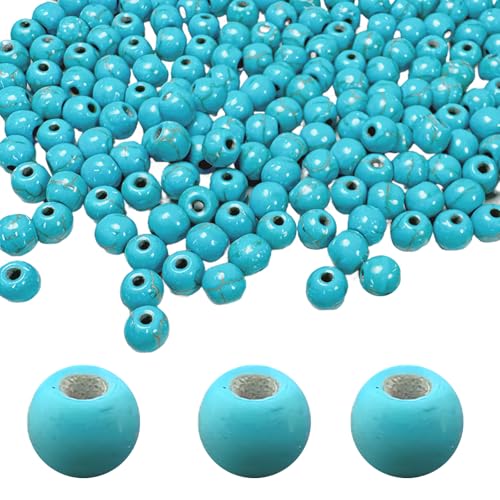 Turquoise Beads Bulk 6mm - 790pcs Natural Semi-Precious Gemstone Round Space Loose Beads for Jewelry Making, Bracelets, Necklaces, Earring, DIY Handmade Crafts, Healing Stone Gifts - color: Round 6mm