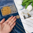 30Pcs 24 Inch Ball Chain Necklace Bulk Ball Bead Necklace Chains Gold Silver Adjustable Metal Ball Beads Chains with Connector Clasp for Jewelry Making Chains Supplies DIY Necklaces Crafts - color: Platinum & Gold