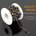 KYUNHOO 16.4 Feet Natural Stone Jewelry Chains Bulk Black Irregular Stones Chains for Necklace Anklet DIY Gold Plated Jewelry Making Supplies - color: Natural Stone-Black