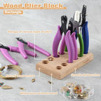 Wooden Plier Organizer Pliers Storage Rack with 12 Holes Plier Rack jewelry Tool Organizer Hardwood Pliers Holder 6 Plier Block Jewelry Making Tool - style: Rectangle